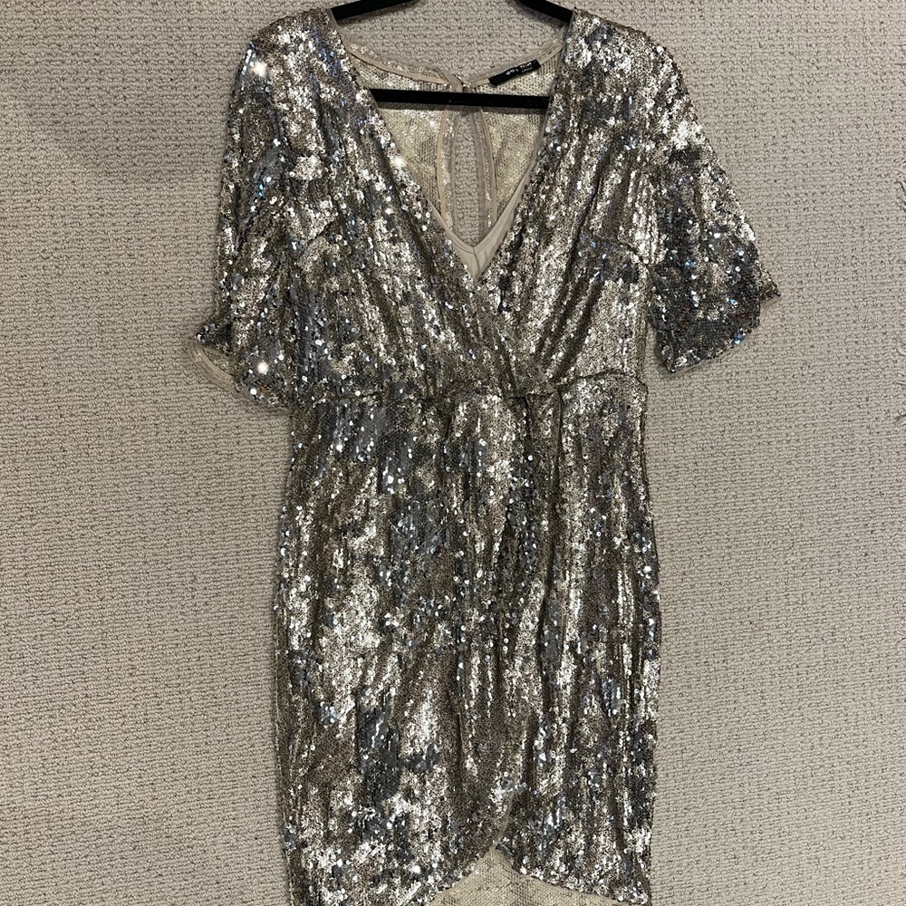 TFNC sequin gold dress